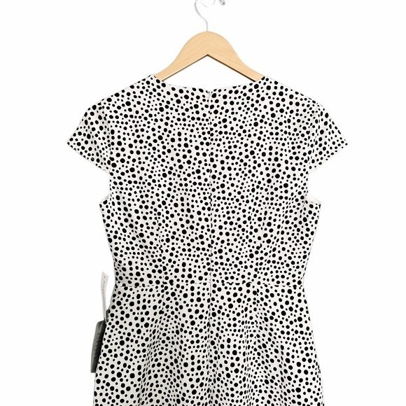 NWT Alexia Admor Dress White Black Polka Dots Cap Sleeve Sheath Women’s Size 6 - Picture 10 of 16